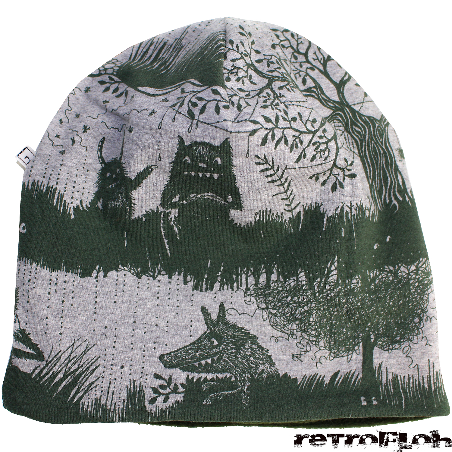 RETROFLOH Kinder Bio Longbeanie Monsterhelden Lillestoff KINDER SONNENHUT SOMMERMÜTZE JERSEY DAWANDA KU Gr. 39 54
